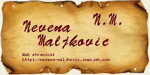 Nevena Maljković vizit kartica